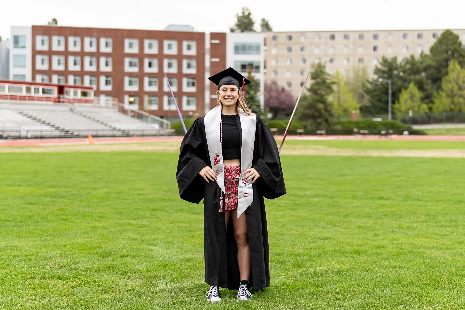 Graduating student athlete action shot in Pullman, WA — photo 2